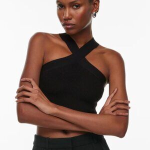 Sculpt Knit Criss Cross Cropped Tank